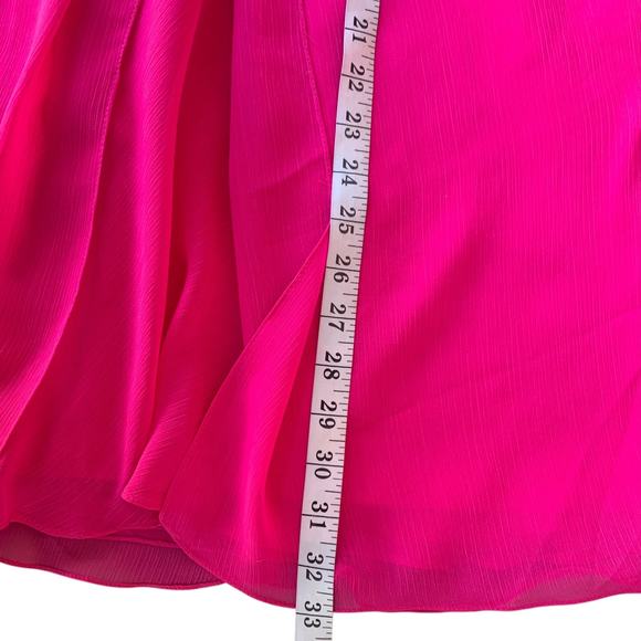 David's Bridal Dress Women's Size 6 Fuchsia Split Chiffon Party Strapless Sequin - Picture 6 of 6